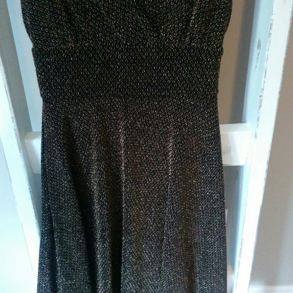 Dressbarn Black & Gold Party Dress, Size 8 - Picture 5 of 6